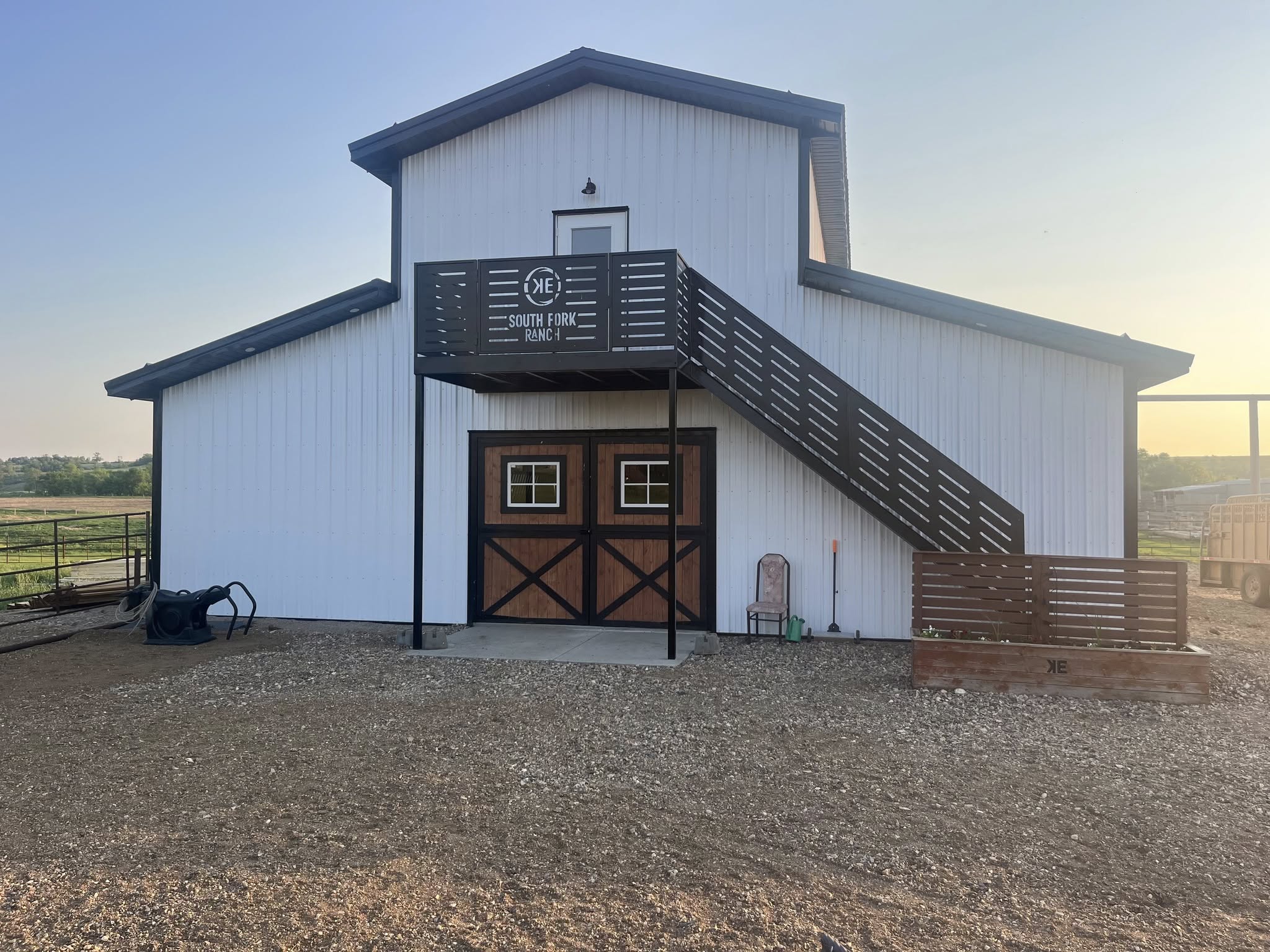 Shop stairs and handrail